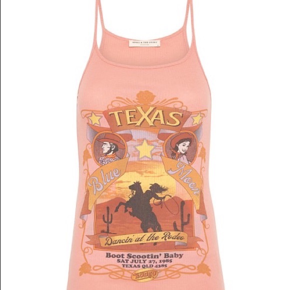 UFT/S Spell ⁺₊⋆ ☾⋆⁺₊ Blue Moon Ribbed Singlet Tank in Coral - Picture 2 of 12